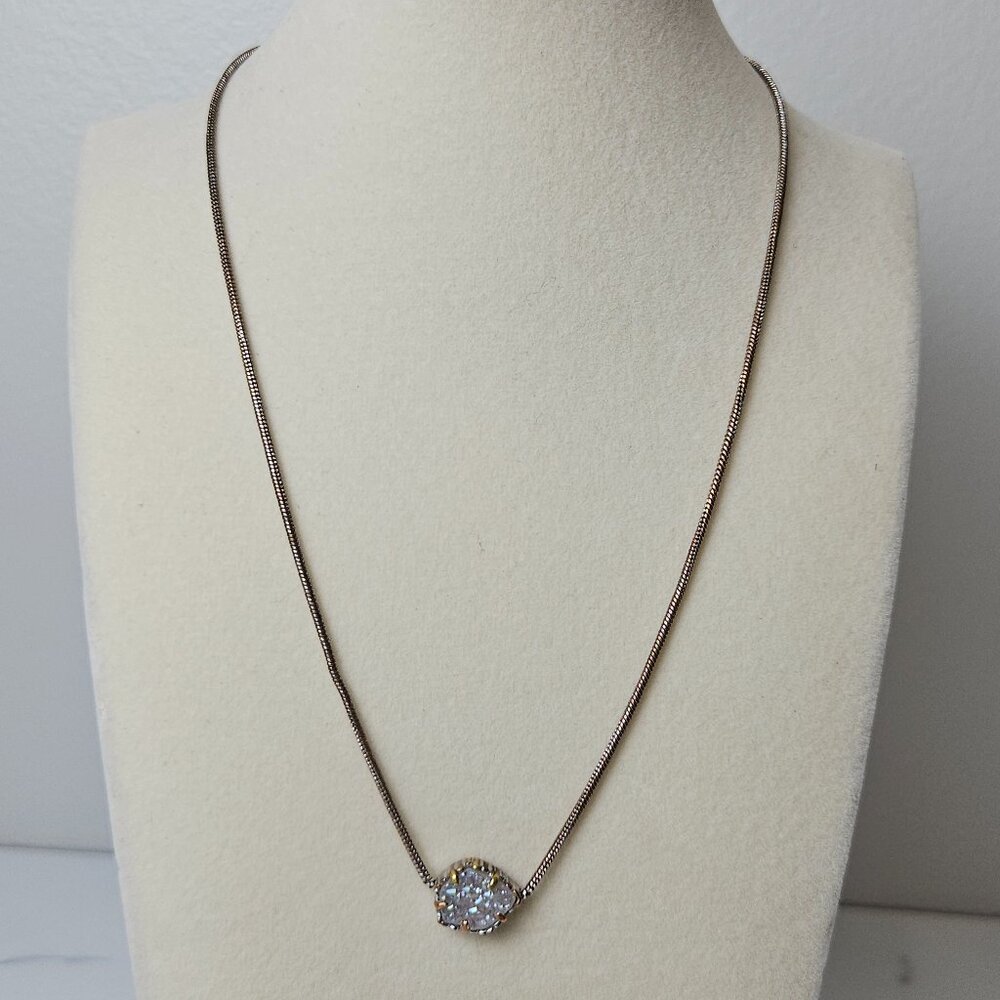 Kendra Scott Iridescent Drusy Stone Iridescent Pendant 8" Necklace w/2" Extender